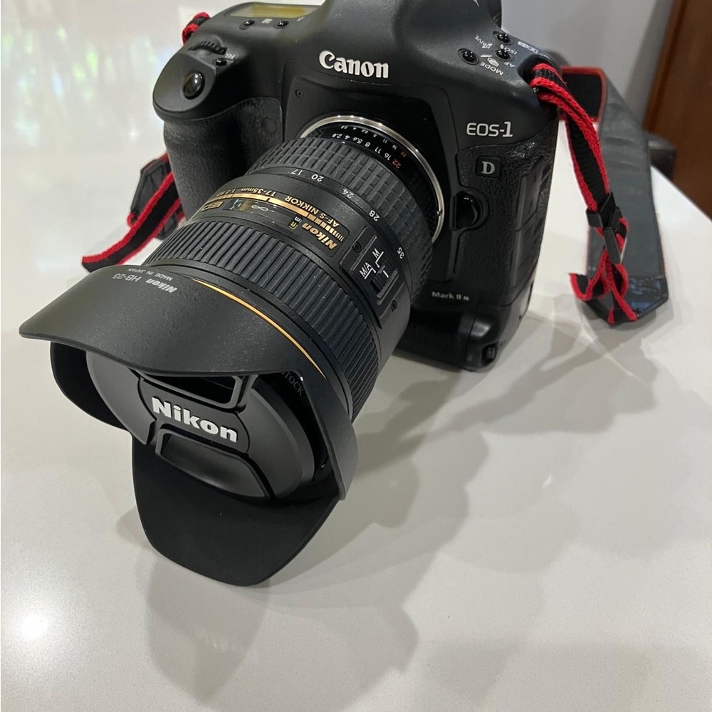 Canon EOS-1D DSLR Camera - Black with Red Strap
